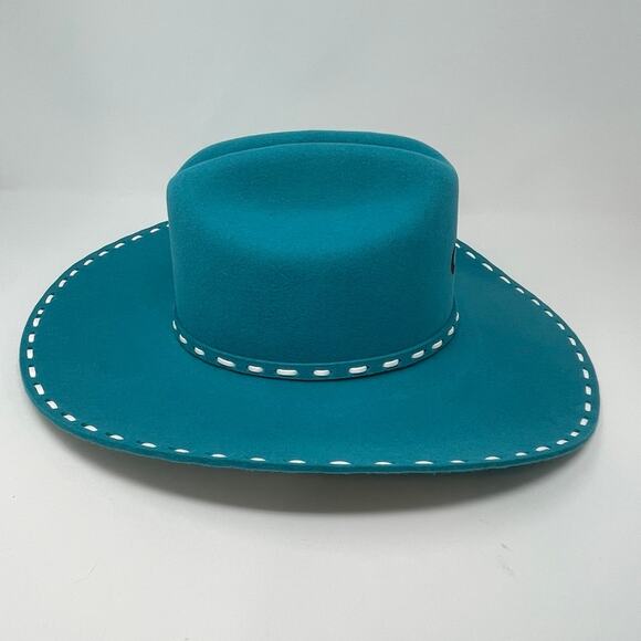 Charlie 1 Horse Bucksnort Turquoise Cowboy Hat 6 3/4 - Picture 2 of 10